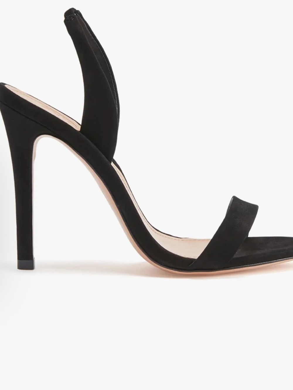 SCHUTZ Black Suede Open-Toe Slingback Heels